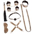 Untamed Leopard Print PVC 8 Piece Bondage Set