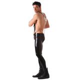 Latex Rubber Skinny Jeans With Braces S