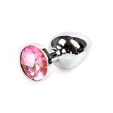 Metal Butt Plug With Pink Jewel