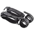 At Attention Matte Black Handcuff to Thigh Restraints