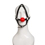 Black & Red Ball Gag Head Harness