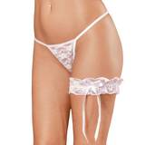 Exposed Lace White Lace Leg Garter with Satin Bow
