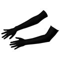 Cottelli Collection Cottelli Satin Long Gloves - Black - One Size