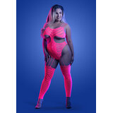 Wavelength Cutout Rhinestone Teddy Bodystocking - Queen Size