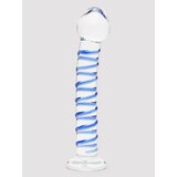 Lovehoney Spiral G-Spot Sensual Glass Dildo - Blue