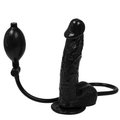 Swell Time Black Realistic Inflatable Dildo - 7 Inch