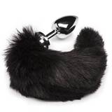 DOMINIX Large Stainless Steel Faux Fur Animal Tail Butt Plug