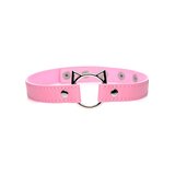 Kinky Kitty Ring Slim Choker - Pink