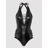 Lovehoney Plus Size Fierce Leather-Look Lace-Up Body 	 - 1X / 2X - Black