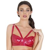 Starbust Latex Bra Metallic Red
