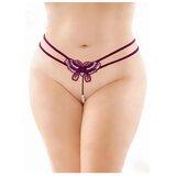 Zinnia Butterfly Pearl G-String - Queen Size - Purple