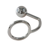 Metal Cock Ring with Anal Ball Intruder