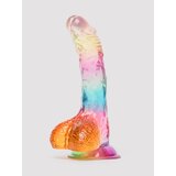 Rainbow Transparent Dildo with Balls 6 Inch - Various