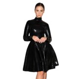 High Neck Full Circle Latex Dress