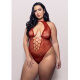 Just Kissed Plunge Halter Teddy - Queen Size