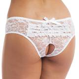 Lovehoney White Crotchless Lace Ruffle Back Knickers