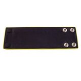 Leather Wrist Band Wallet With Piping - Black Yellow - Large