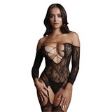 Criss Cross Scoop Neck Bodystocking - One Size