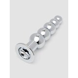 Lovehoney Power Jewel Beaded Aluminium Jewelled Butt Plug 5 inch - Silver