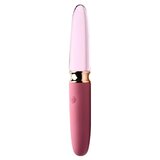 10X Rose Dual Ended Smooth Silicone and Glass Vibrator