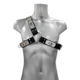 Asymmetrical Metal Plated Chest Harness