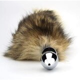 Furry Fantasy Kinky Red Fox Tail Butt Plug: Teardrop Shaped with Faux Fur