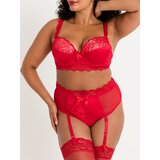 Lovehoney Plus Size Treasure Me Red Push-Up Bra Set - 5X / 6X - Red