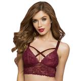 Seven 'til Midnight Wine Lace Longline Bralette with Lattice Back