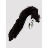 Ouch! Black Faux Fur Fox Tail Metal Butt Plug - Black