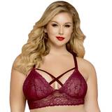 Seven 'til Midnight Plus Size Wine Lace Strappy Bralette