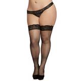 Seven 'til Midnight Plus Size Fishnet Lace Top Hold-Ups