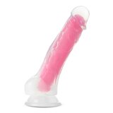 Neo Elite - Glow in the Dark - 7.5 Inch Silicone Dual Density Cock - Neon Pink