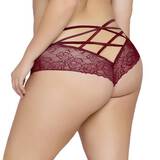 Seven 'til Midnight Plus Size Wine Cage-Back Knickers