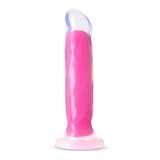 Neo Elite - Glow in the Dark - Marquee - 8" Silicone Dual Density Dildo - Neon Pink
