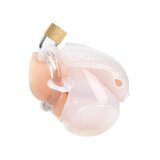 Full Restraint Silicone Cock and Balls Chastity Device - White