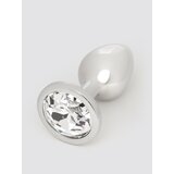 Lovehoney Luxury Crystal Stainless Steel Silver Butt Plug 2.5 Inch - Silver