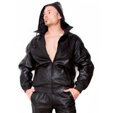 Stan Leather Hooded Jacket