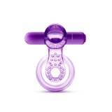 Play With Me - Lick It - Vibrating Double Strap Cock Ring - Purple