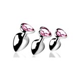 Booty Sparks Pink Heart Gem Anal Plug Set