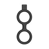E-Stimulation Cock Ring with Ballstrap - Black