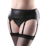 Miss Naughty Plus Size Wet Look 6 Strap Suspender Belt