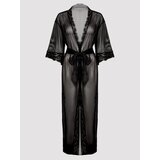 Lovehoney Empress Black Mesh Long Robe - One size - Black