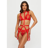 Ann Summers Shadow Crotchless Lingerie 3 Piece Set, Red