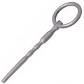 Silver Ripple Penis Plug With Through-Hole - 11cm