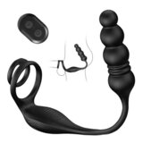 Horsfall - 9 Thrusting  Vibrating Prostate Massager with Dual Cock Ring Anal Toy