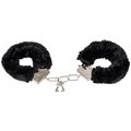 Comfortably Fun Black Faux Fur Metal Handcuffs