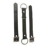 Black Lockable Leather Bondage Wrist Cuffs