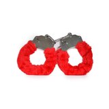 Red Plush Furry Fun Cuffs