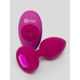 B-Vibe Remote Control Rechargeable Vibrating Silicone Jewelled Butt Plug  - Pink