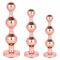 Bejewelled Rose Gold Steel Beaded Butt Plug - LARGE